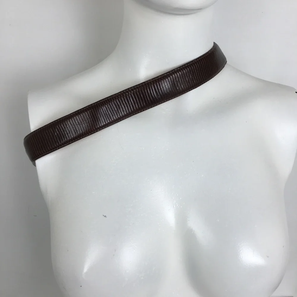 Brighton Brown Leather Belt Snakeskin Embossed Women’s Size S Preppy Old Money